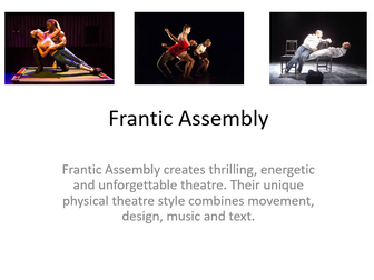 Frantic Assembly Starter Activities