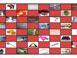 Phonics Consonant Blends tr-sq-sc-sk-sp Photo Checkerboard Game
