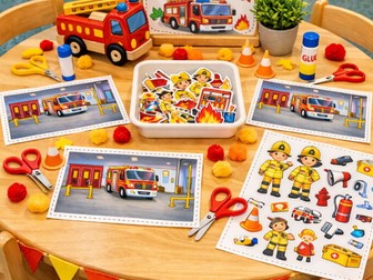 Fire Station Cut and Stick Activity | EYFS Fine Motor Skills | People Who Help Us