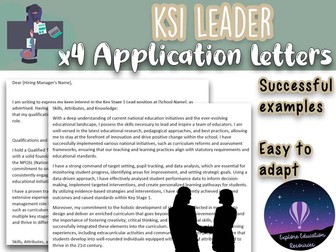 x4 KS1 Leader Job Application - Personal Statement, Letter