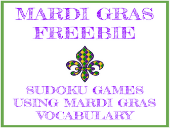 Free Mardi Gras Sudoku Games in English