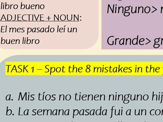 Spanish Adjectives: Shortened Forms - Spanish IGCSE/GCSE