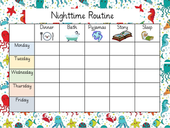 Night time routine chart