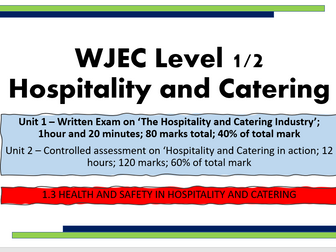 WJEC L1/2 Hospitality and Catering - New 2022/23 spec