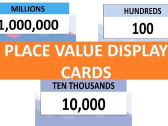 Place Value Display Cards