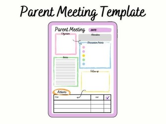 Parent Meeting Minutes Sheet