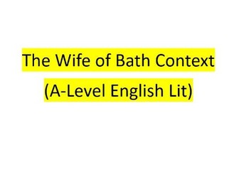 The Wife of Bath Context (A-Level English Lit)
