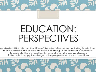 AQA Sociology Education: Perspectives A Level