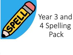 Year 3 and 4 Spelling Pack