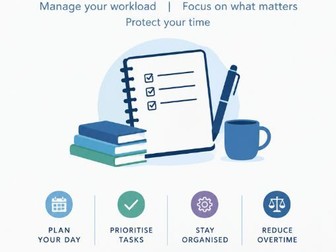 A planner to help you prioritise your work and record your efforts to identify your workload.