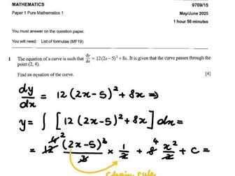 CIE Pure 1 exam May/June 2025 - 9709/15 solutions with the complete working out and explanations
