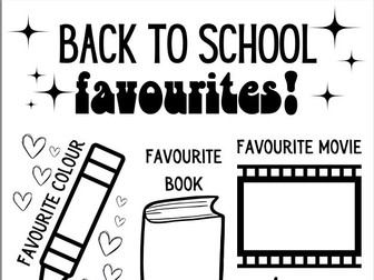 Back to School Activity Sheet