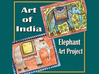 India Art Project, Madhubani Elephant Art, Indian Folk Art Activity