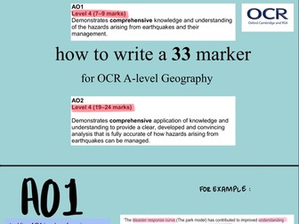 how to write a 33 marker OCR A-level Geography