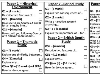 Edexcel GCSE Exam Question Checklist