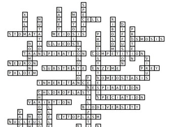 National 5 Biology Revision Crossword (with Answers)