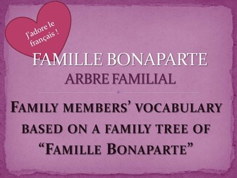FAMILY MEMBERS in French (family tree of the Bonapartes)