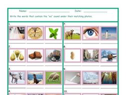 Phonics Vowel Team EI Photo Worksheet | Teaching Resources