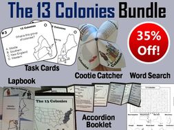 Thirteen Colonies Task Cards and Activities Bundle