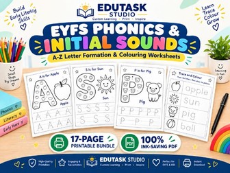 EYFS Phonics Initial Sounds & Letter Formation Worksheets | Phase 2 Alphabet Activity Pack