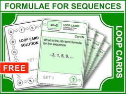 Formulae for Sequences (Loop Cards)