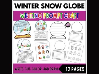 Winter Christmas Craft Writing Snow Globe