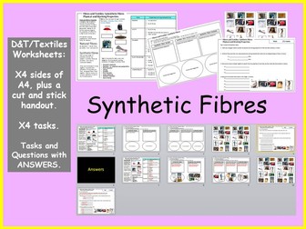 DT/Textiles Cover worksheets - Synthetic Fibres