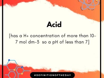 AS Level Chemistry Definition Cards