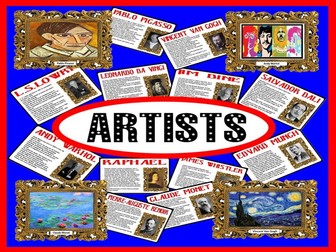 FAMOUS ARTISTS INFORMATION, PAINTINGS POSTERS- ART  KEY STAGE 1-4 DISPLAY EYFS ART VAN GOGH 