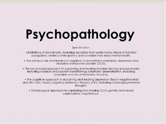 A Level Psychology Psychopathology ppt (AQA)