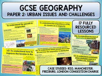 AQA GCSE Geography Urban Issues and Challenges Bundle
