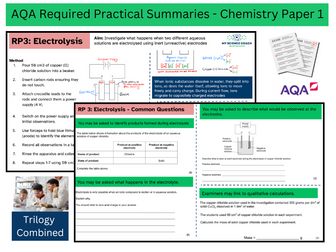 GCSE Chemistry Paper 1 Required Practical Summaries- AQA