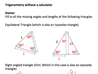 Trigonometry without a Calculator