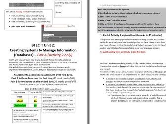 BTEC IT Unit 2 Databases Validation rules, Format checks and Lookups (Part A, Activity 2)