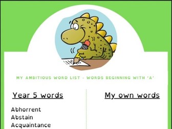 Year 5 - Ambitious Vocabulary