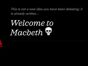 Macbeth Lighting Fires Lesson