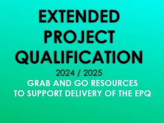 EPQ templates, resources and guidance pack