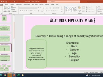 PSHE - Diversity and protected characteristics