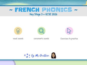 all the French phonics!  incl. poems with audio + practices