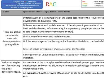 GCSE Geography AQA Changing Economic World (Part1) Revision Lesson - Exam Qs included.