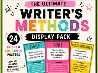 Writer's Methods Mega Display Pack | 24 Printable Posters