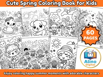 Cute Spring Coloring Book for Kids