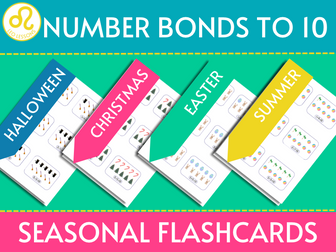 Number Bonds to 10 Seasonal Flashcards
