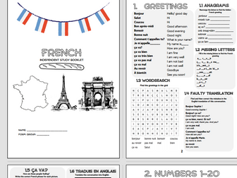 French beginners independent study booklet vol. 1