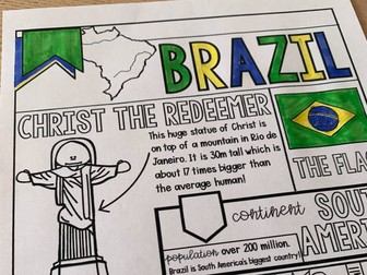Brazil Colouring and Information Sheet