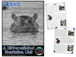 Differentiated Nonfiction Unit: Hippos