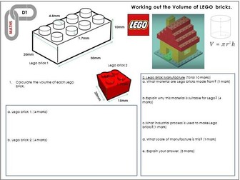 DT Worksheet (LEGO - Maths, materials & the environment)