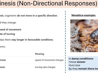 Taxis and Kinesis Required Practical 10