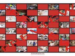 Stores and Shops Checker Board Game