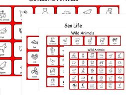Animals - Domestic, Wild, Sea Life - 4 symbol grids - SEN and Lower Ability